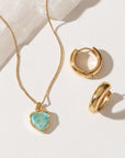 Luna Norte - Heart's Accelerated Necklace Huggie Set - Amazonite