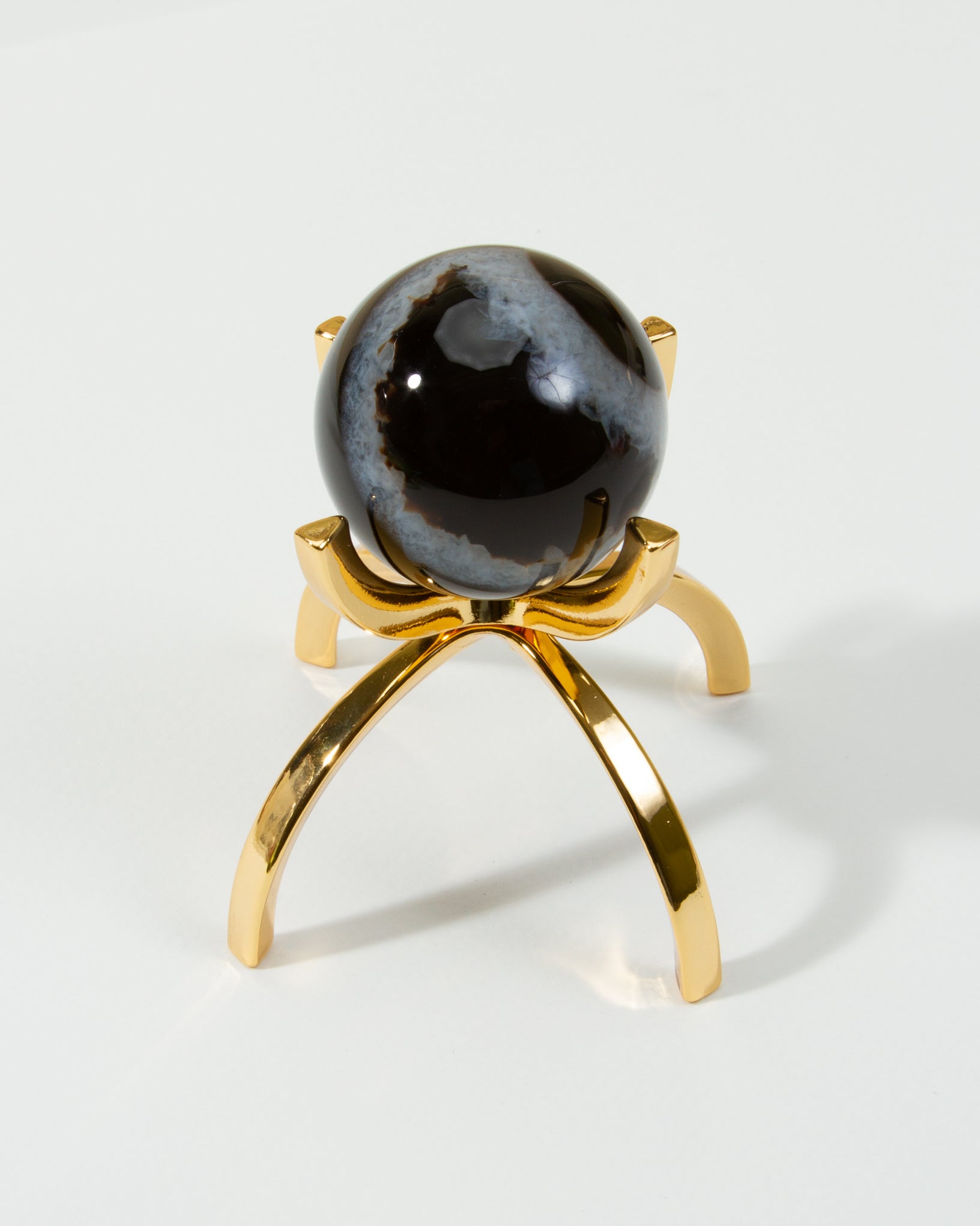 Luna Norte - Eye Of the Beholder Gemstone Sphere On Stand Set - Sardonyx