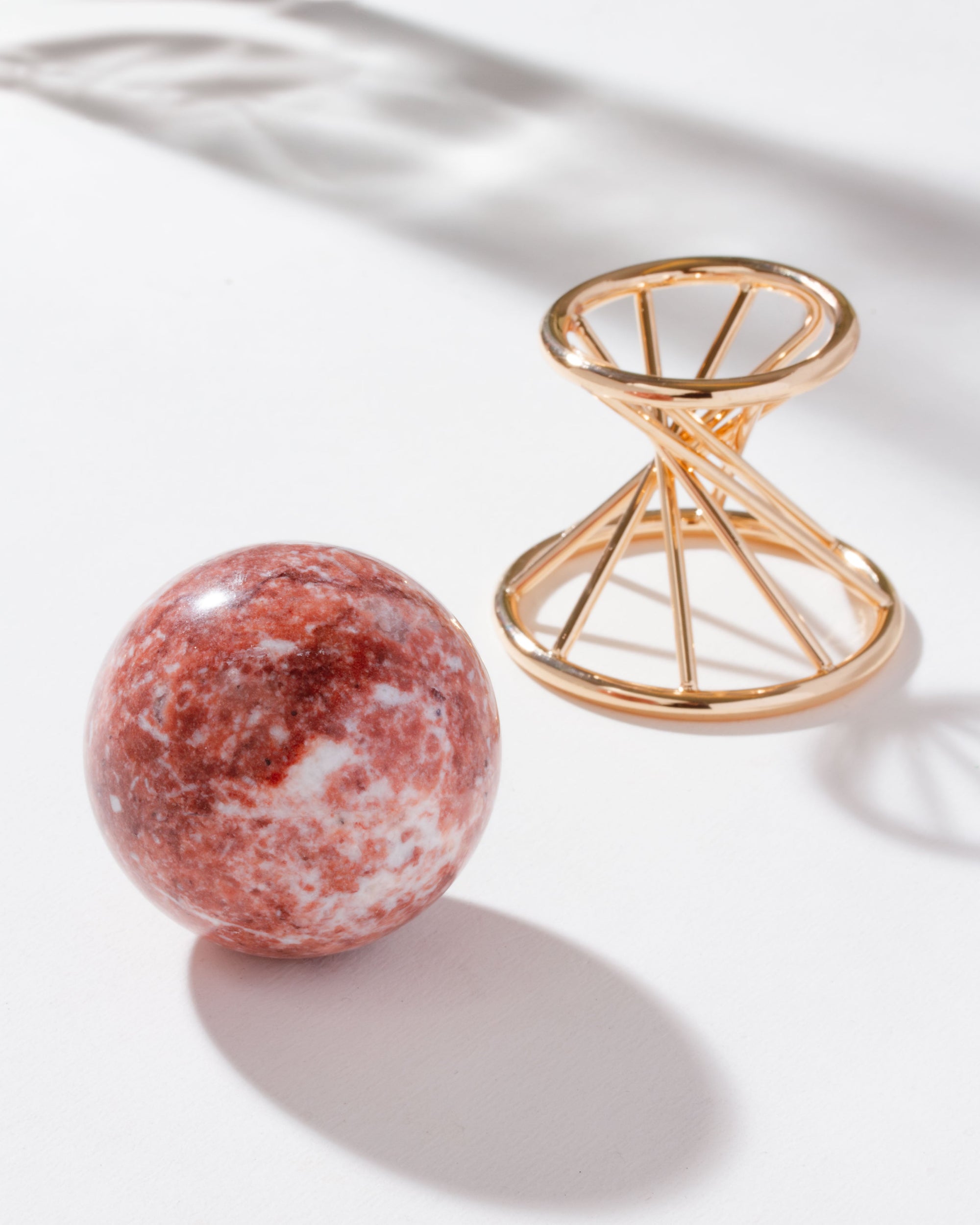 Luna Norte - Good Vibration's Pink Calcite Sphere On Stand Set -
