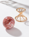 Luna Norte - Good Vibration's Pink Calcite Sphere On Stand Set -