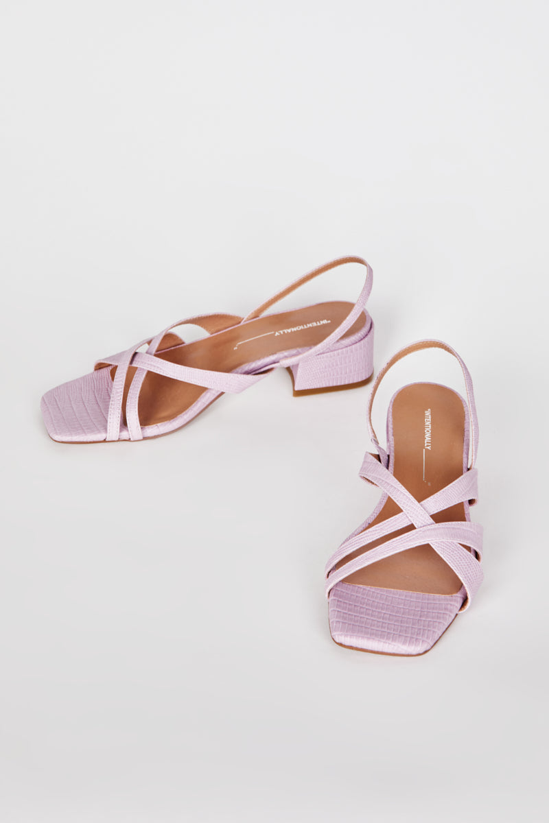 Intentionally Blank - Lucille Heel - LILAC LEATHER