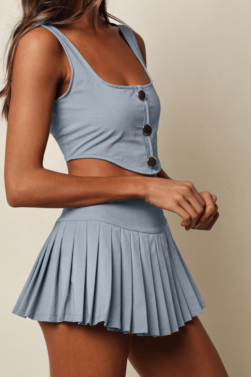 Montce - Light Denim Tennis Skirt -