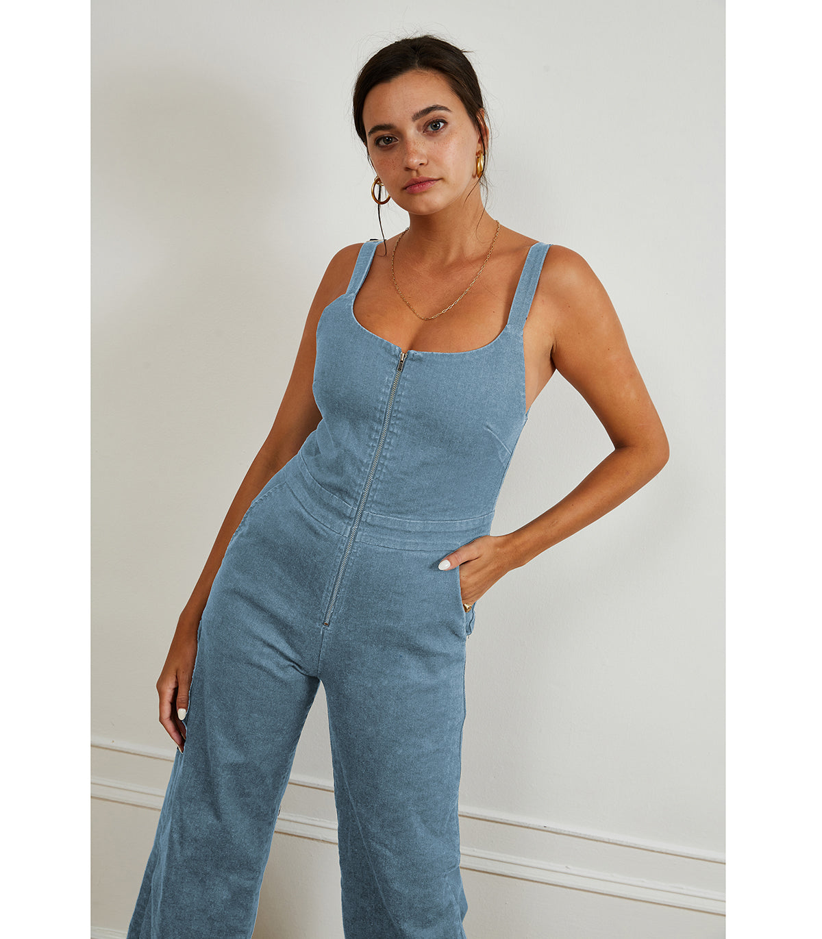 Denim Billy Jumpsuit in Light Indigo | LOUP