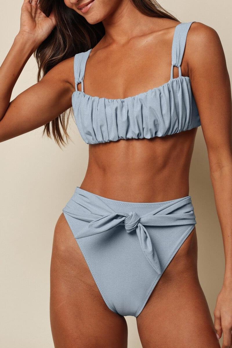 Montce - Light Denim Paula Tie-Up Bikini Bottom -