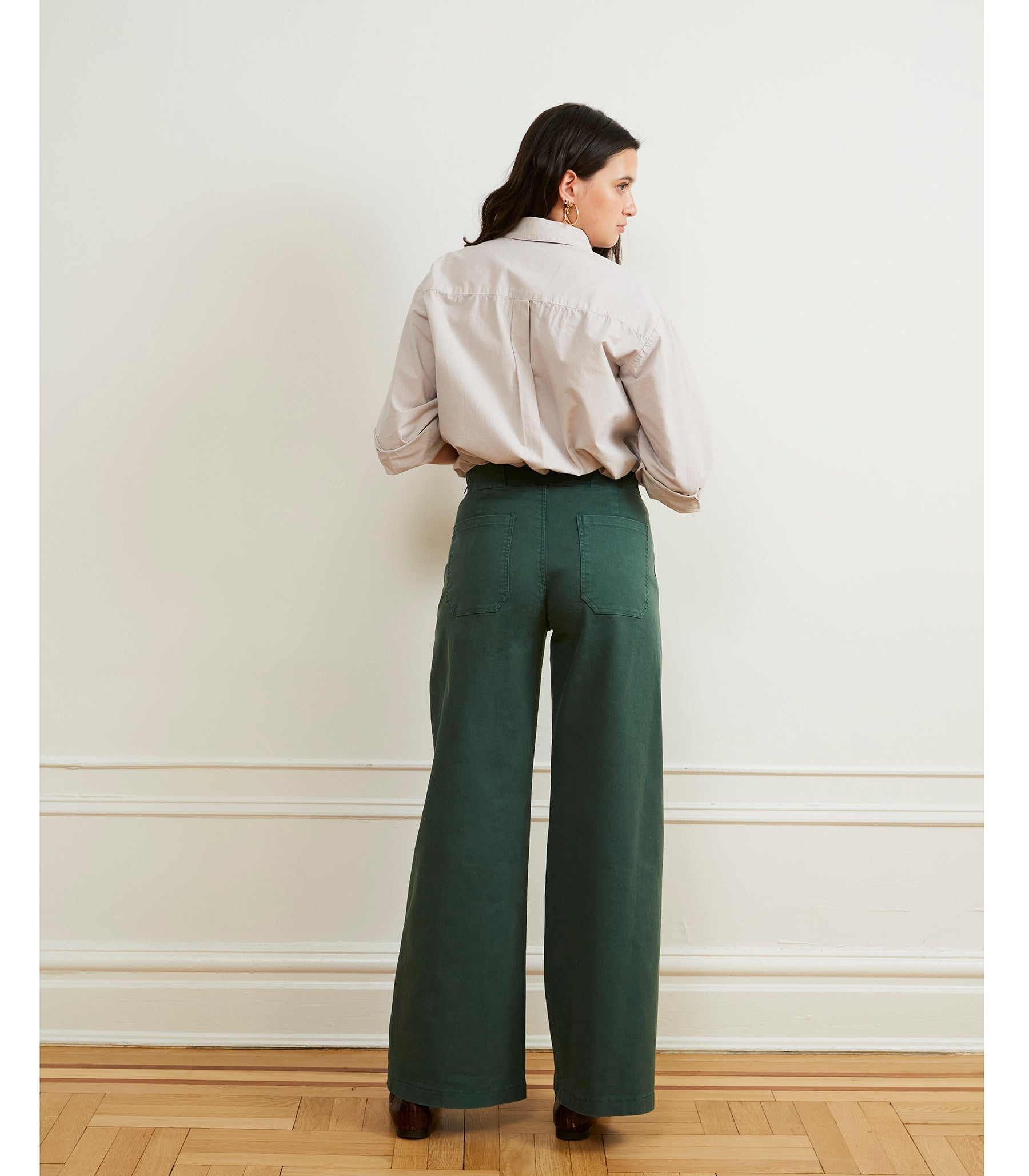 Loup - Long Sabrina Wide-Leg Pants - Hunter -