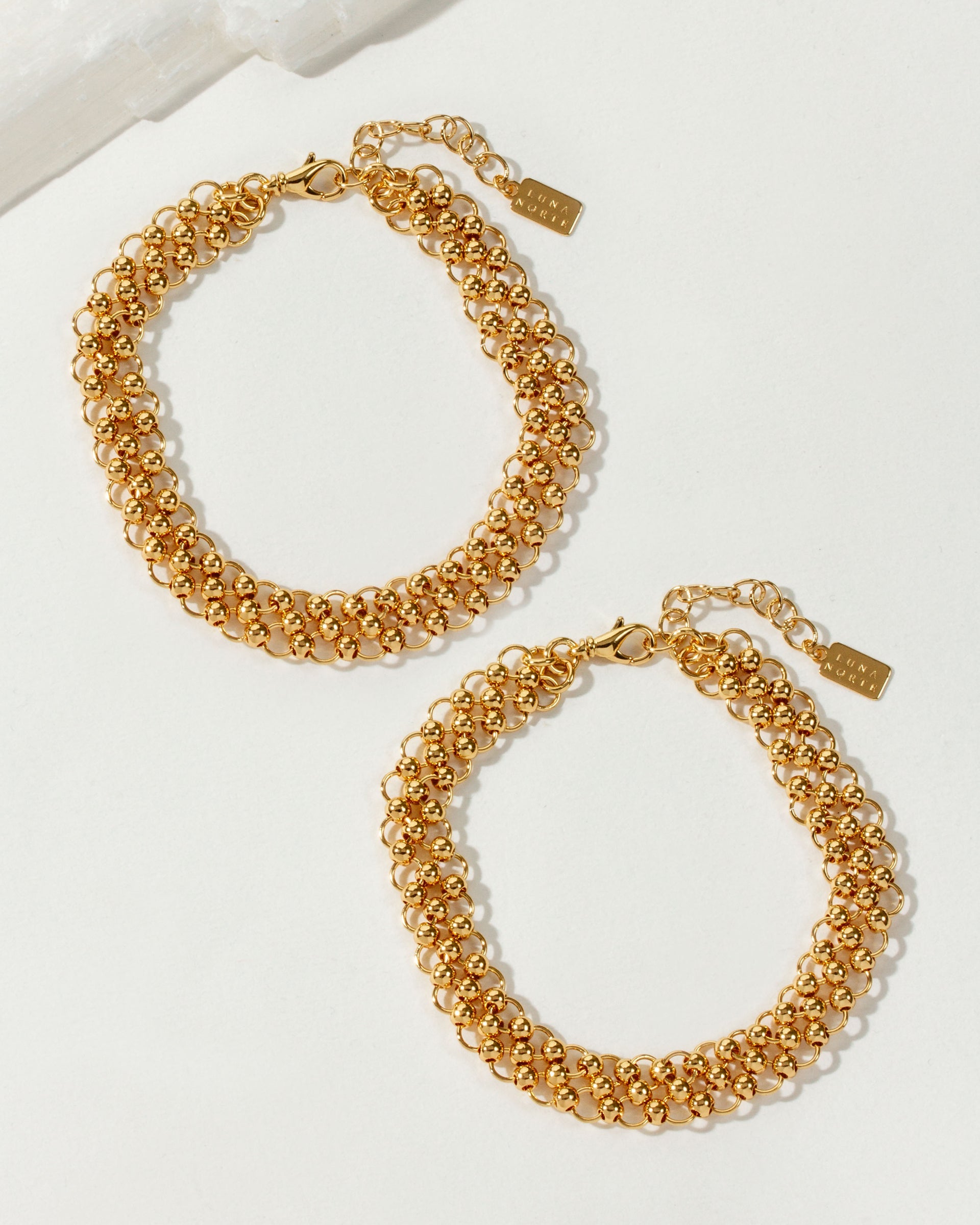 Luna Norte - Echoing Chain Maille Anklet Pair - M