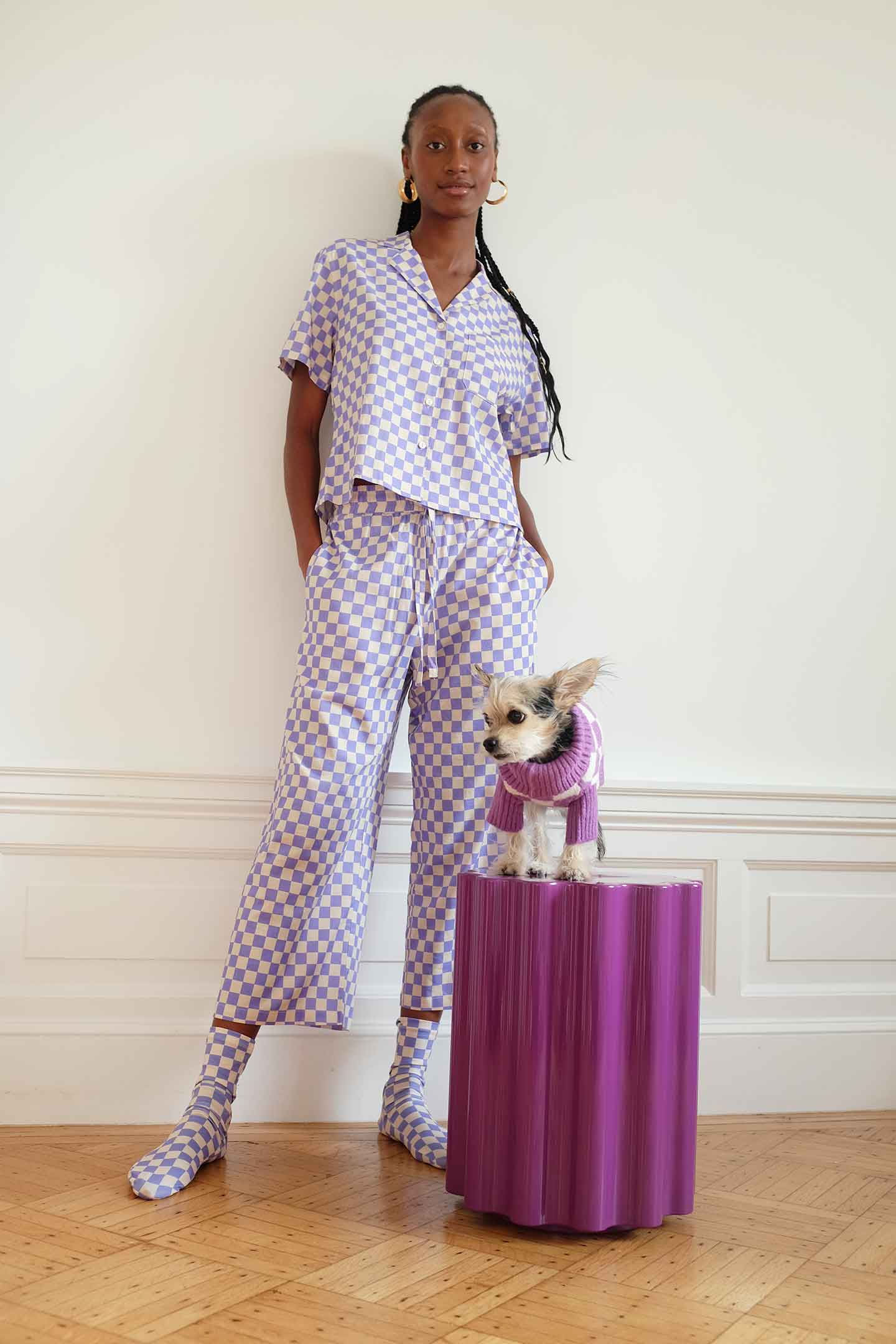 WRAY - Lounge Pants - Lilac Check -