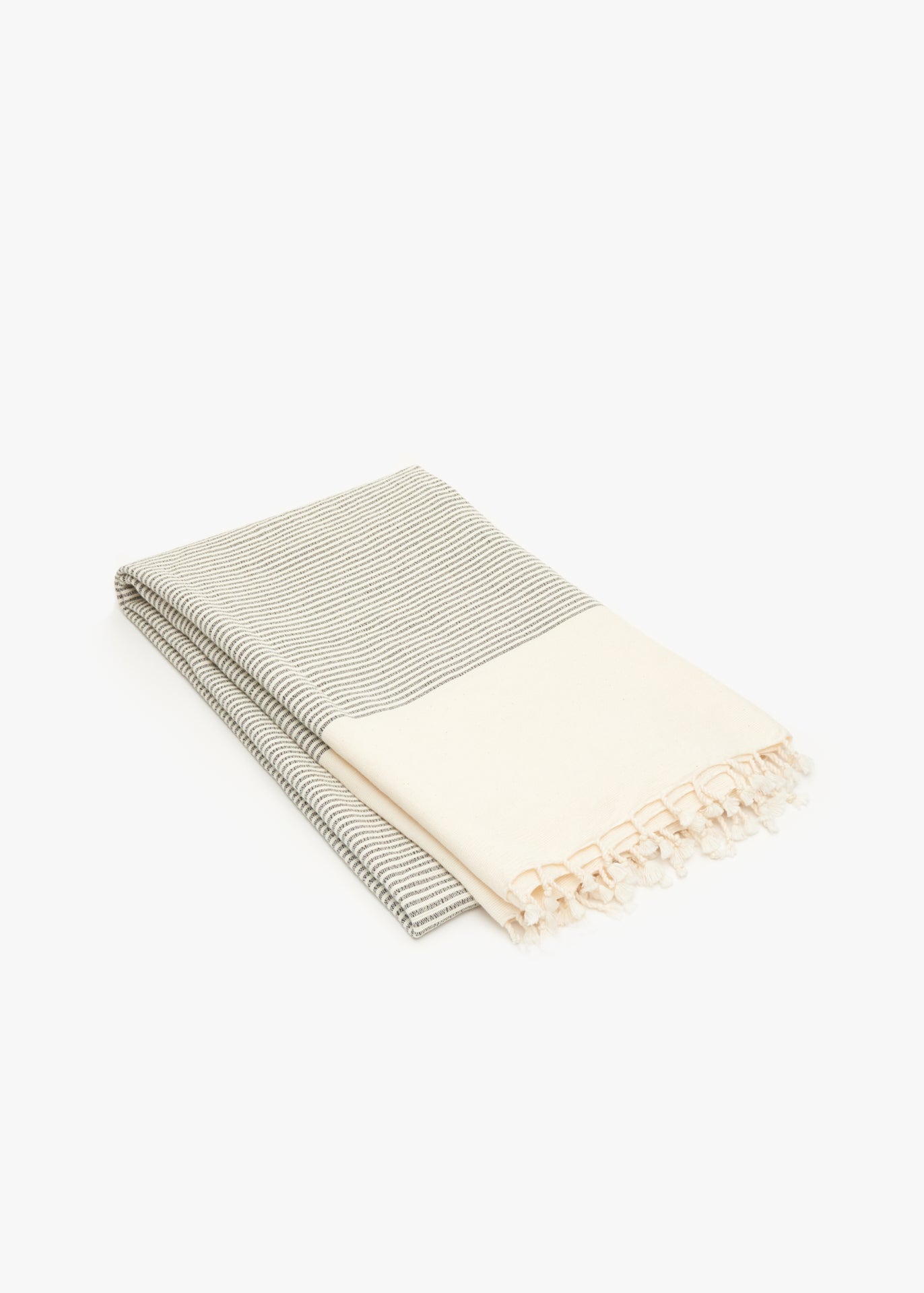 Kayu - Lowell Handwoven 100% Cotton Throw Blanket - Charcoal