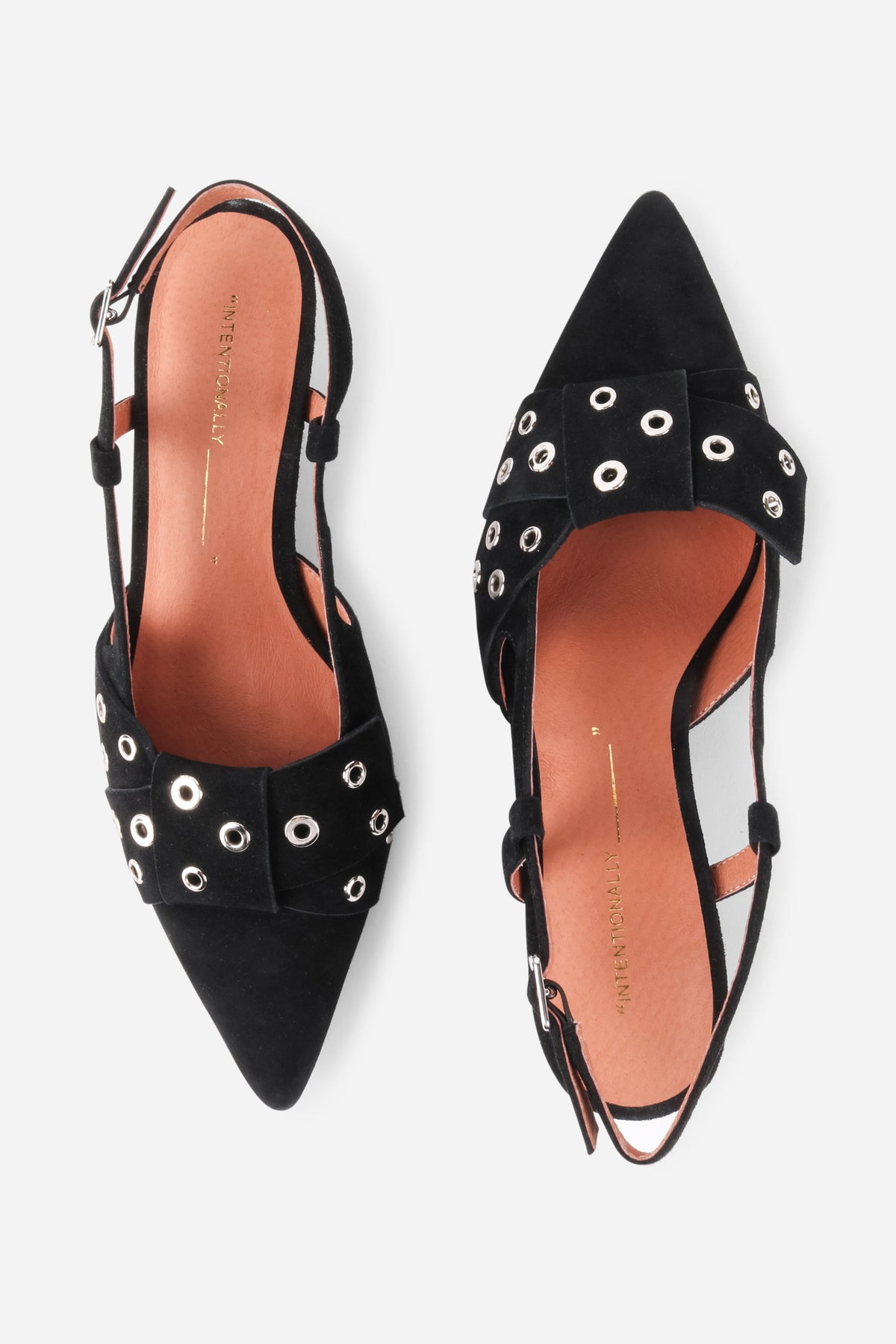 Intentionally Blank - Maman Slingback Kitten Heel - BLACK SUEDE