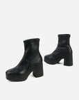 Intentionally Blank - Marlowe Vegan Platform Boot Black Sole -
