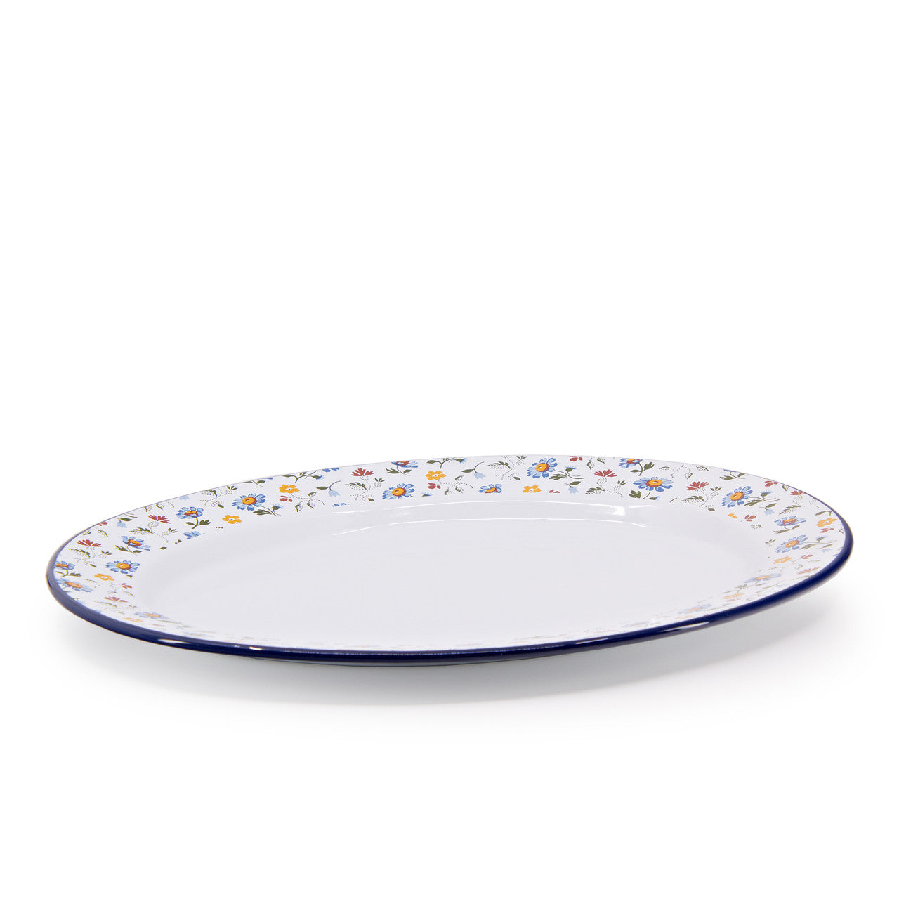 Crow Canyon Home - Max Humphrey x CCH Flowers Oval Tray - Blue -