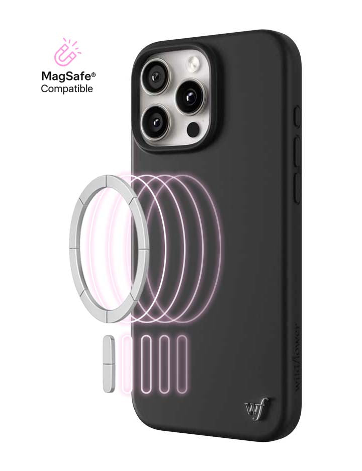 Wildflower iPhone case 16 Pro Max Black MagSafe Sleek Black