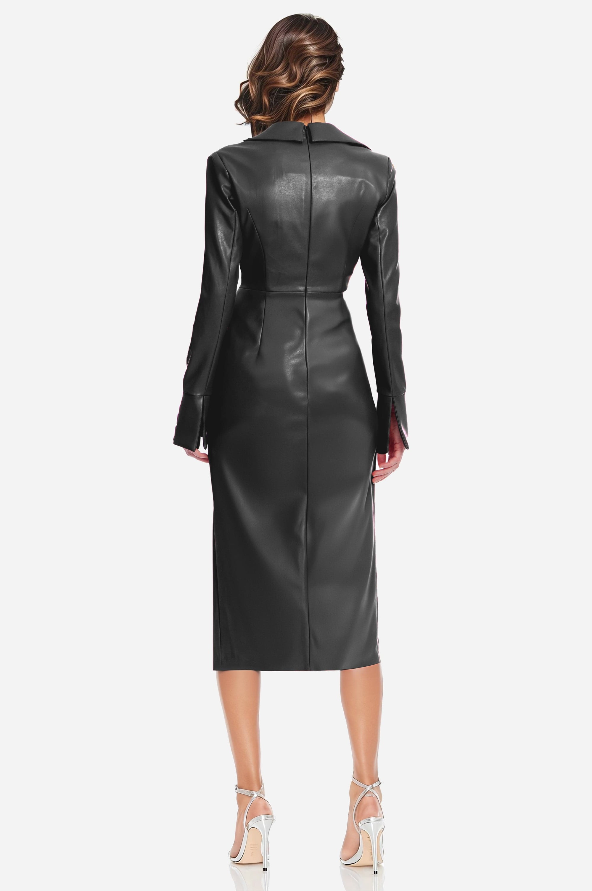 ONE33 SOCIAL - The Mary - Twist Faux Leather Cocktail Dress -