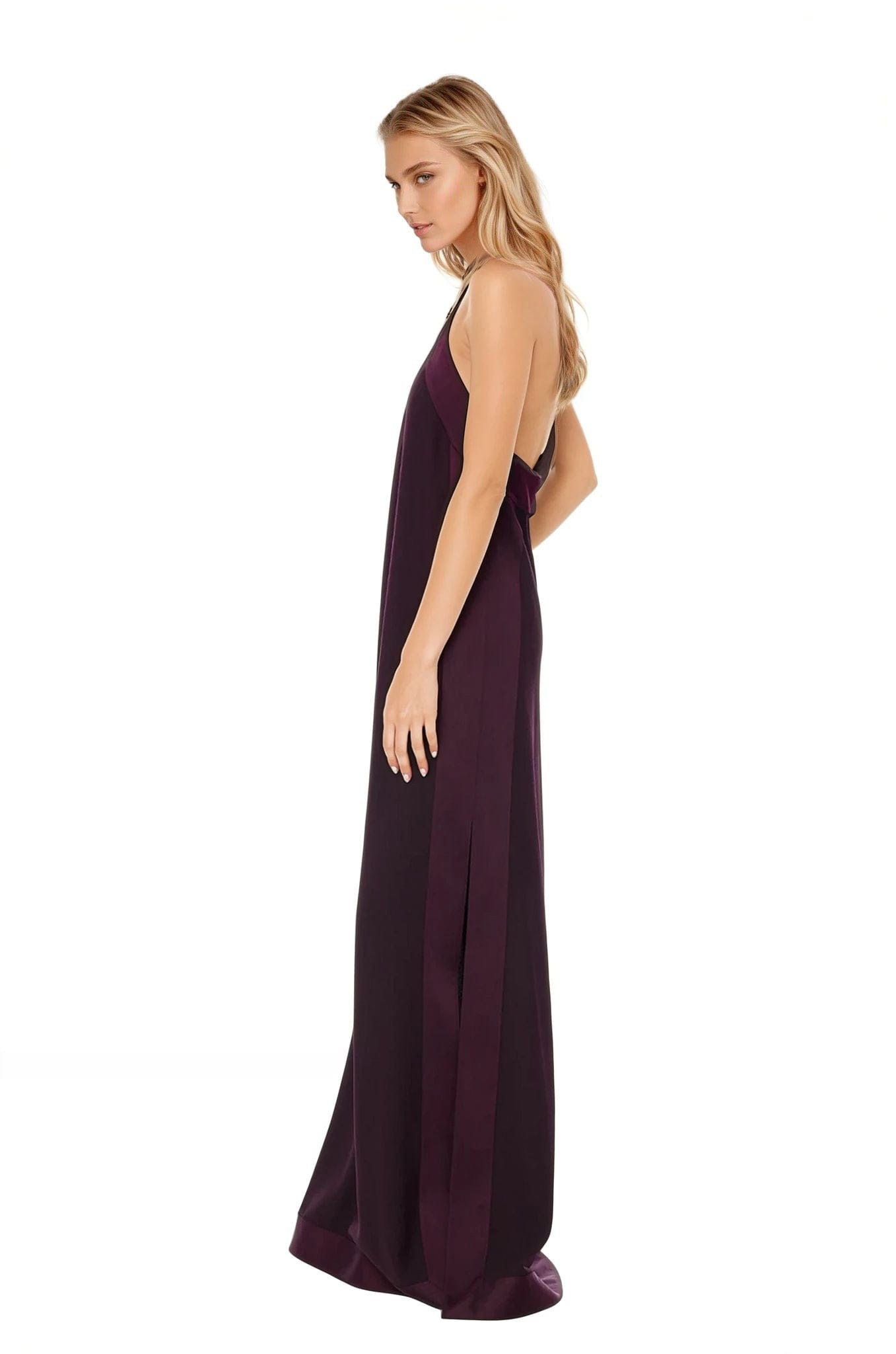 One33 Social - The Liana Halter Gown - Plum -