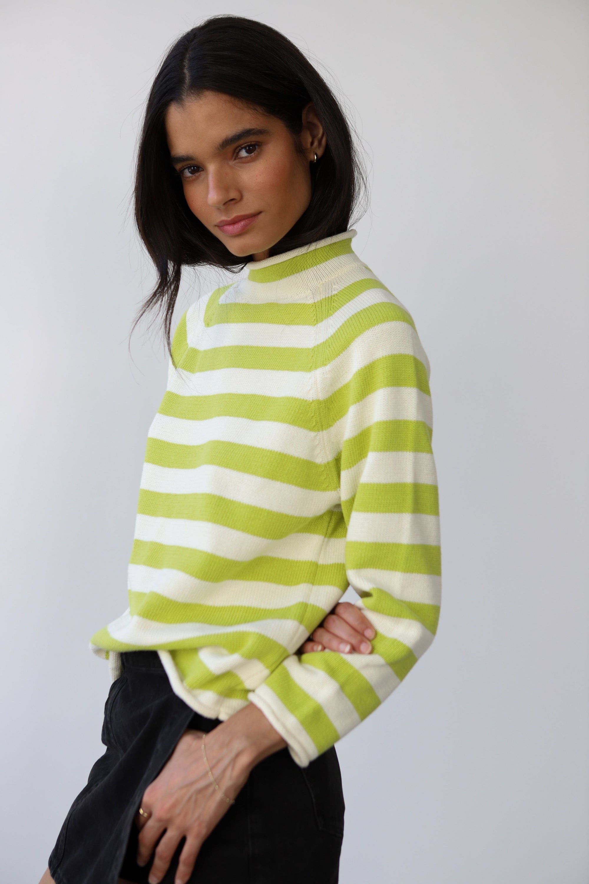 Callahan Knitwear - The Mock Neck - Sour Melon -