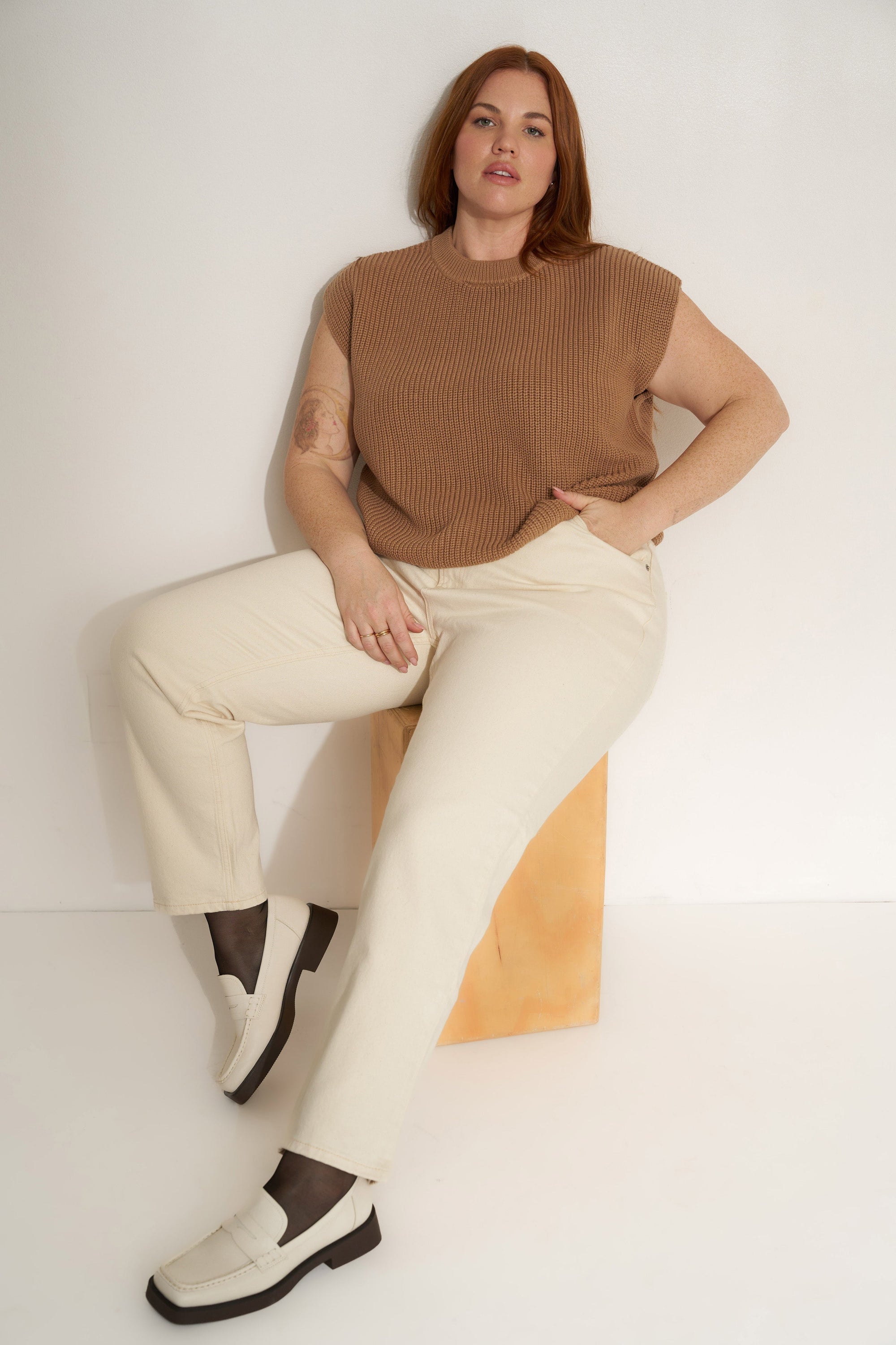 Callahan Knitwear - The Muscle Tee - Camel -