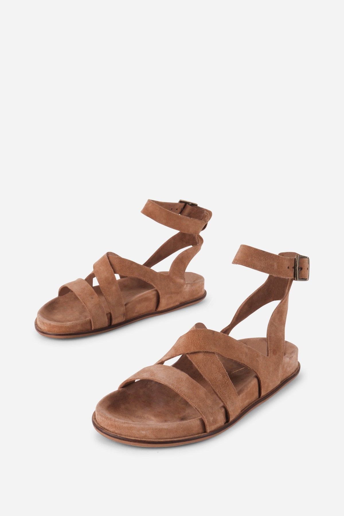 Intentionally Blank - Myko Ankle Strap Flat Sandal - TAUPE SUEDE