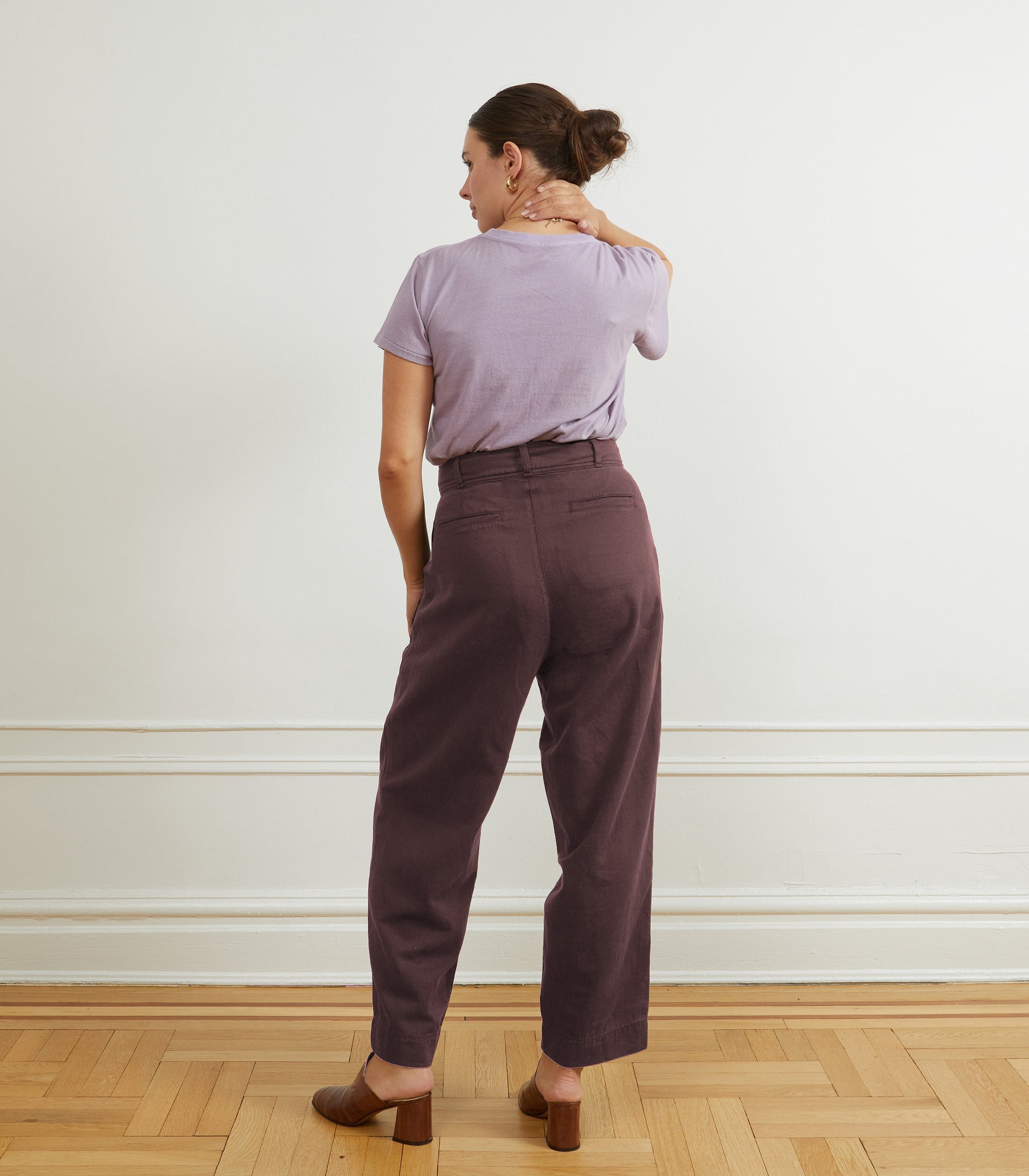 Loup - Elaine Pleated Tapered Trousers - Mauve -