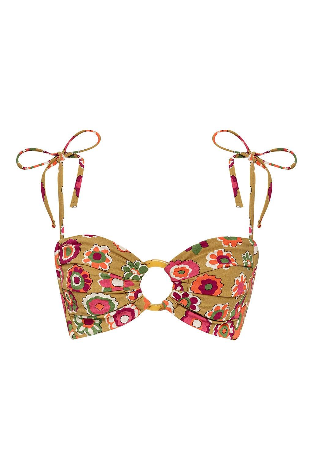 Montce - Mazzy Floral Tori Ties Bandeau Bikini Top -