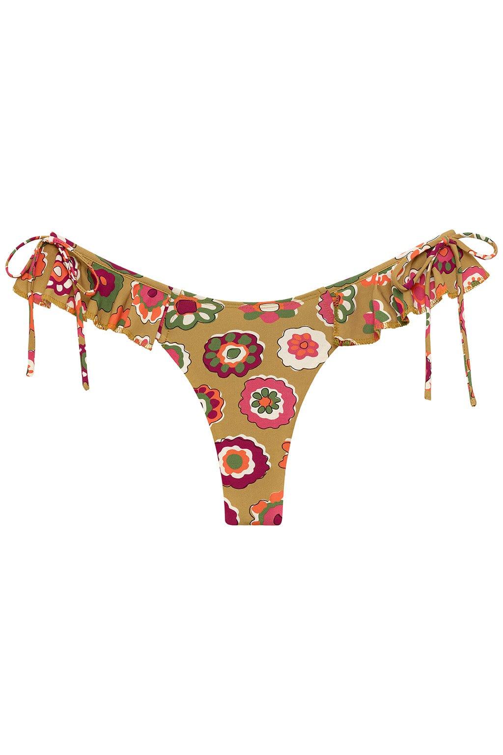 Montce - Mazzy Floral Uno Ruffle Bows Bikini Bottom -