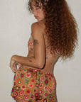 Montce - Mazzy Floral Silk Low-Rise Drawstring Short -