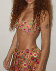 Montce - Mazzy Floral Silk Low-Rise Drawstring Short -