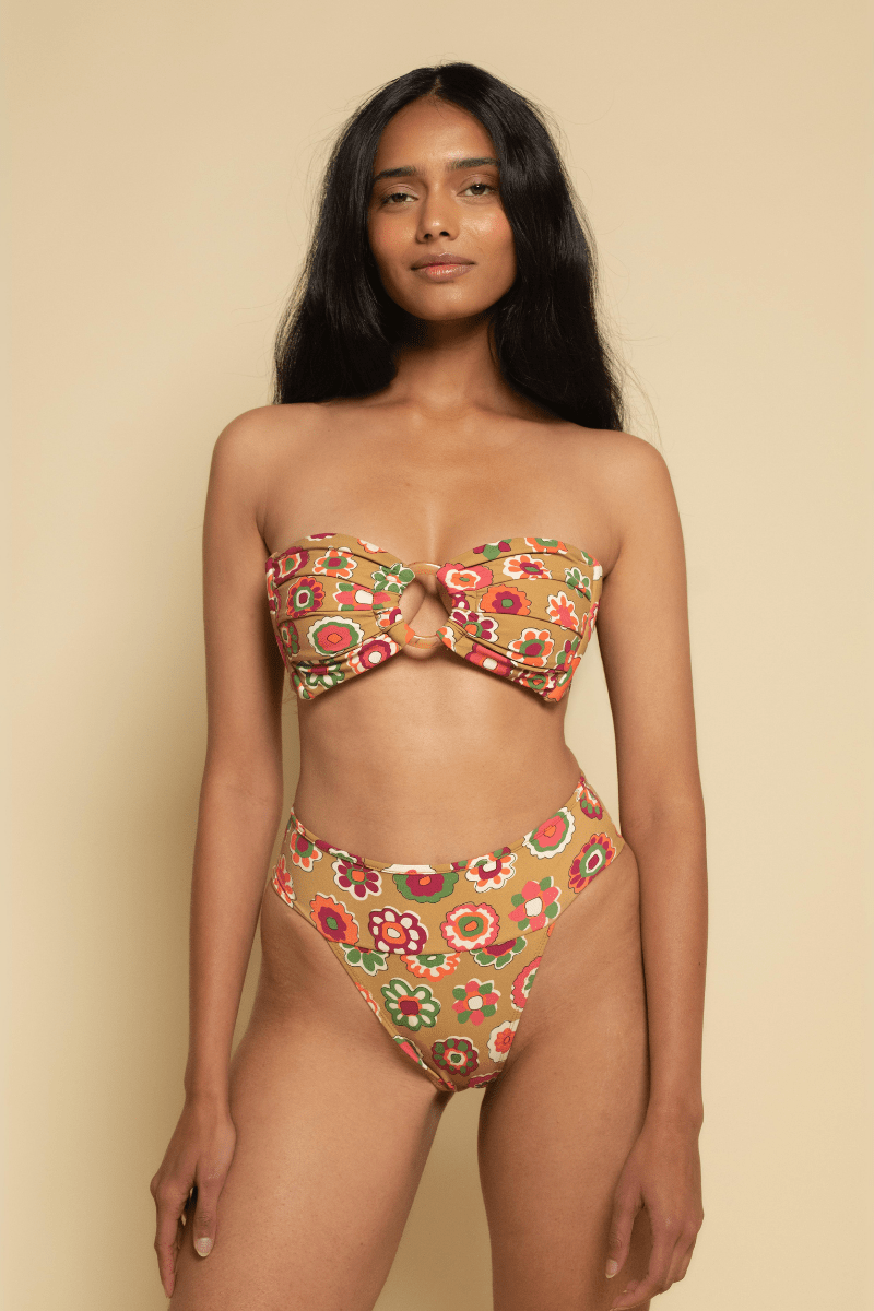 Montce - Mazzy Floral Tamarindo Binded Bikini Bottom -