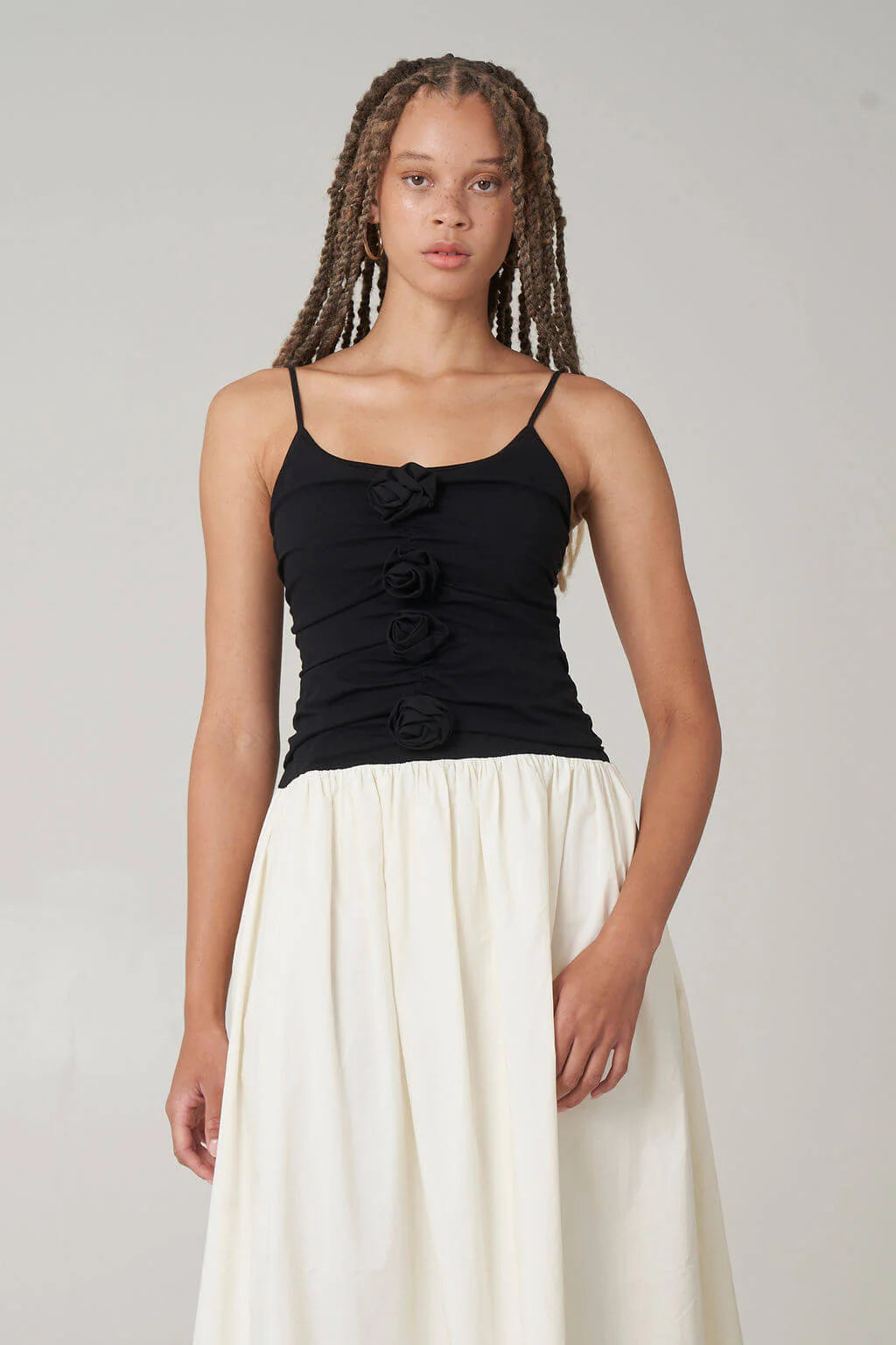 Find Me Now - Meadow Mixed Media Midi Dress -