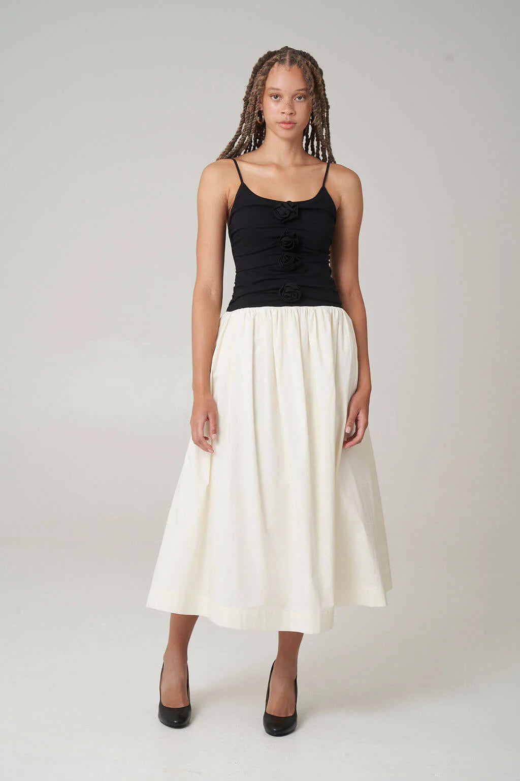 Find Me Now - Meadow Mixed Media Midi Dress -