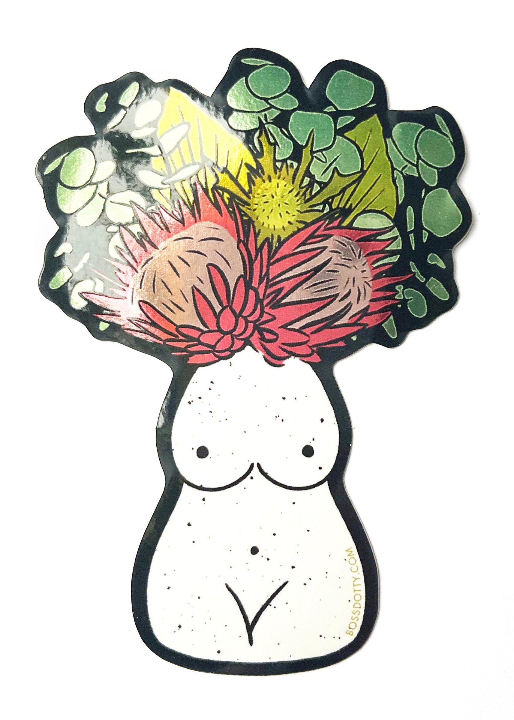 Boss Dotty Paper Co. - Metallic Lady Vase Sticker -