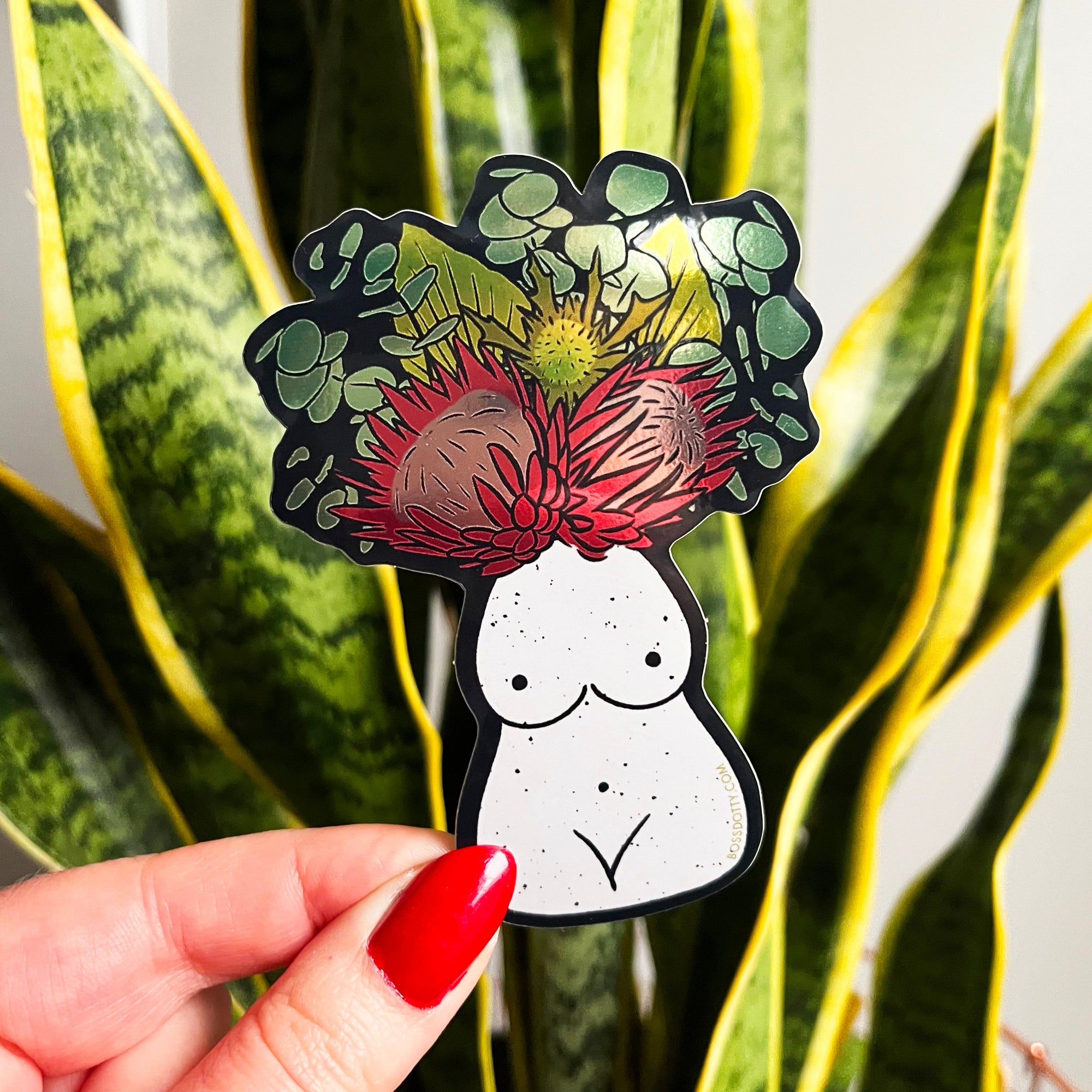 Boss Dotty Paper Co. - Metallic Lady Vase Sticker -