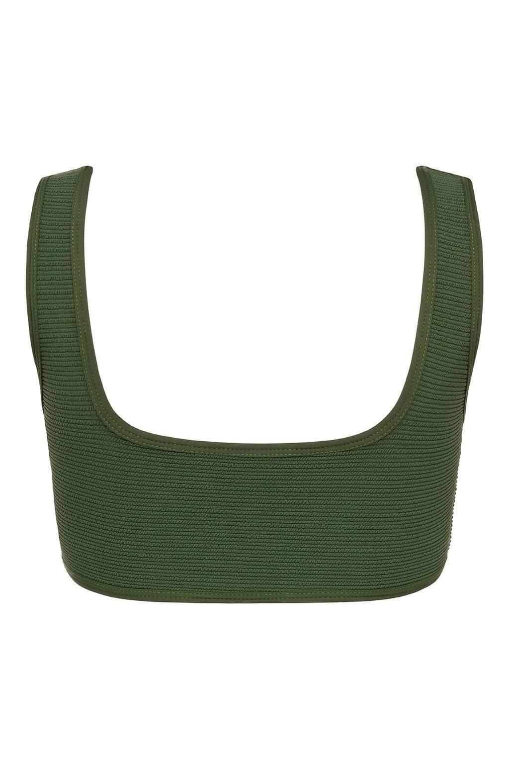 Montce - Olive Micro Scrunch Allie Bikini Top -