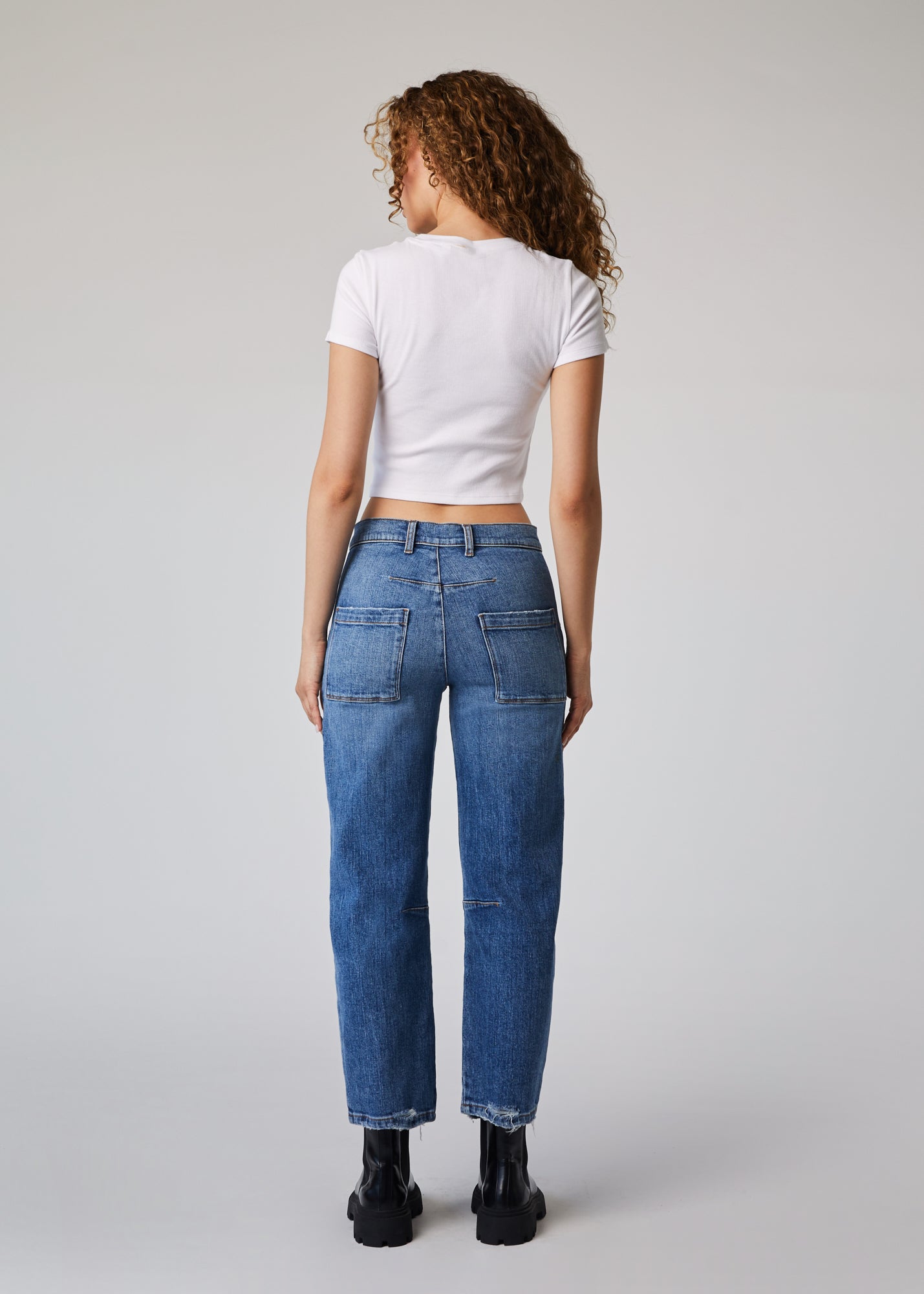 Edyson - Jack High Rise Curved Straight Jeans - Medium Bayshore -