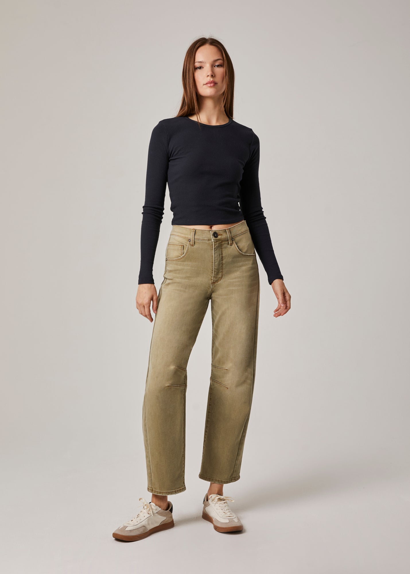 Edyson - Jack High Rise Slouchy Barrel Jeans - Light Olive Hamilton -