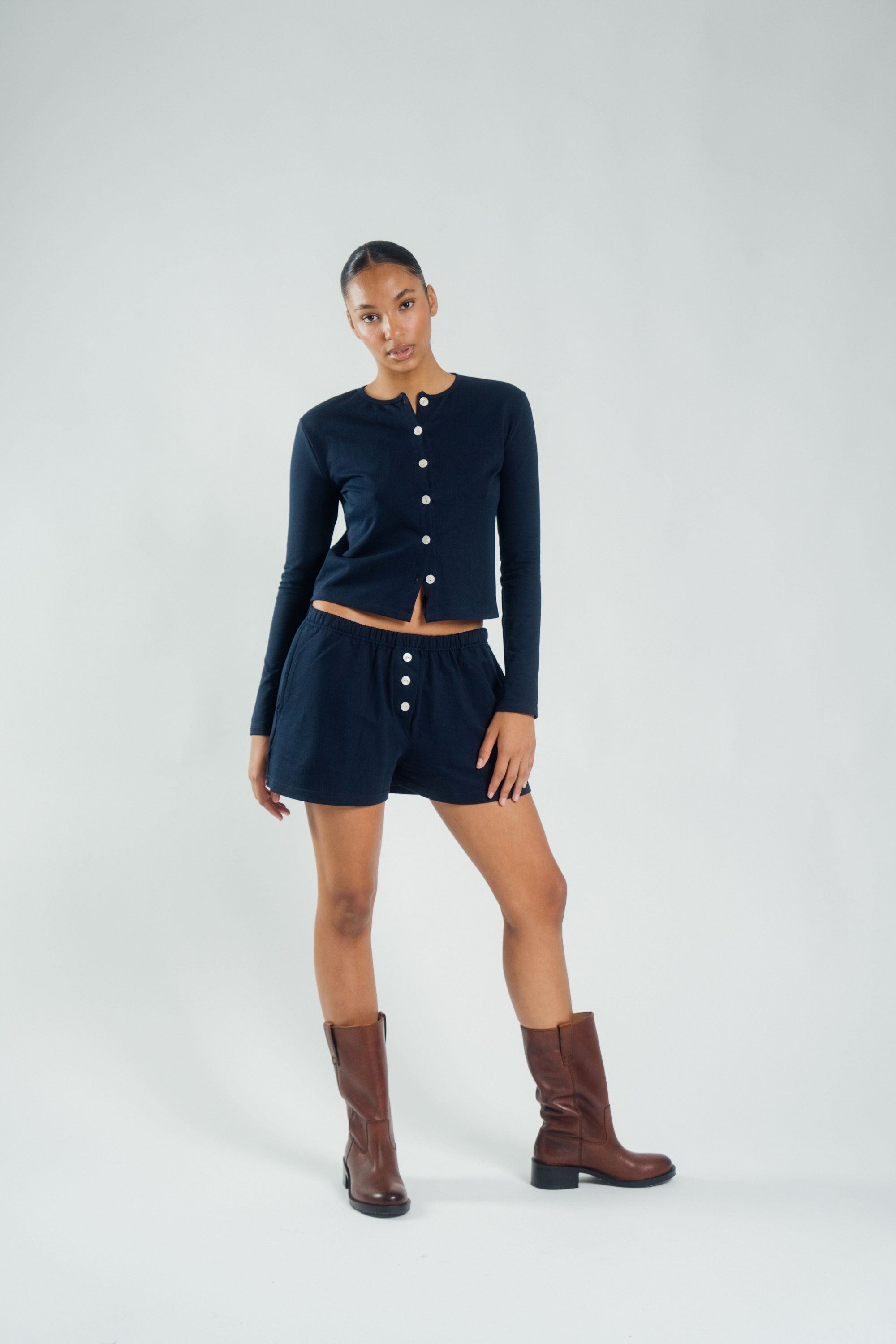 Wildflo Studio - Cotton Cardigan Navy -