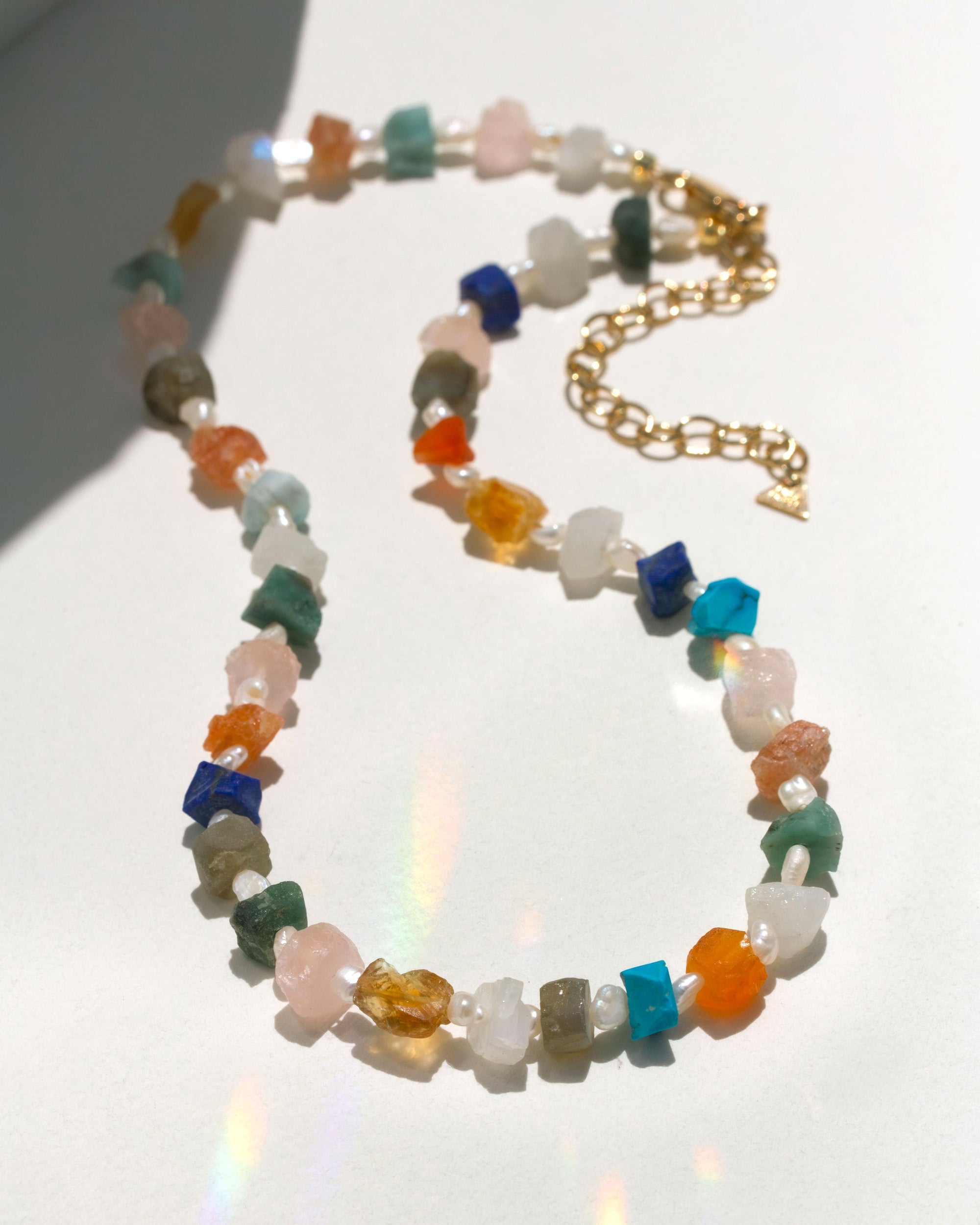 Luna Norte - Free To Be Gemstone & Pearl Necklace - Multi -