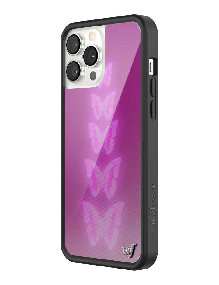 Wildflower iPhone case 13 Pro Max Neon Butterfly Plum Pink Cute