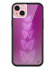 Wildflower iPhone case 15 Plus Neon Butterfly Plum Pink Cute