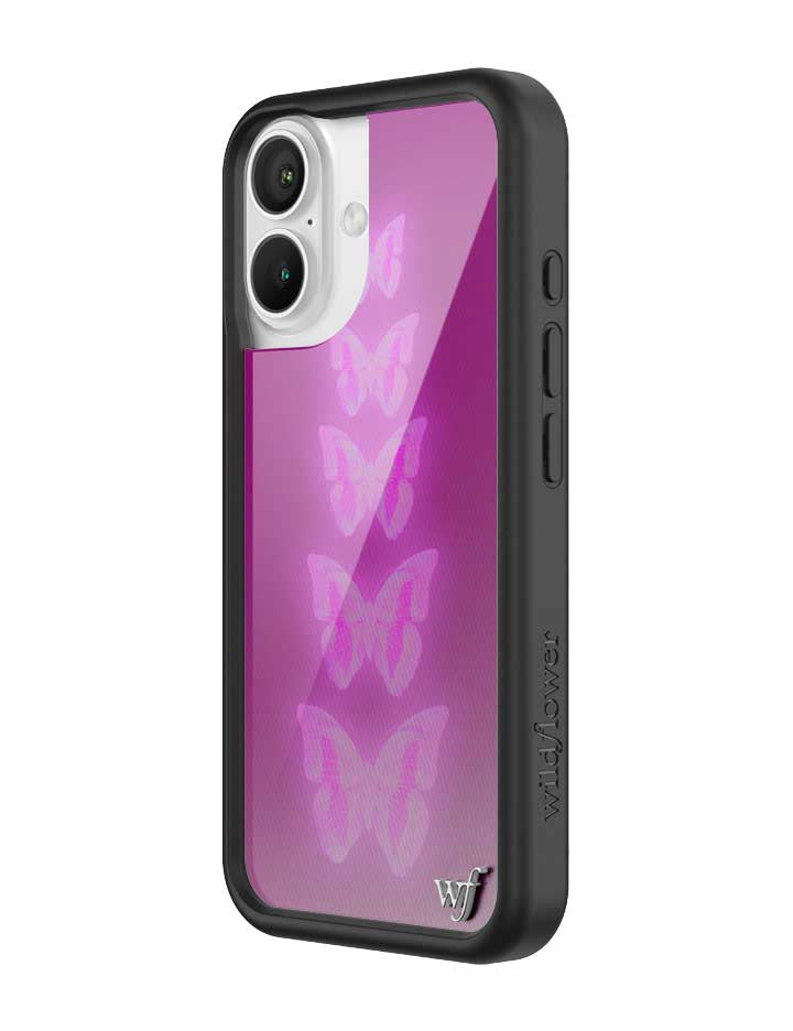 Wildflower iPhone case 16 Neon Butterfly Plum Pink Cute