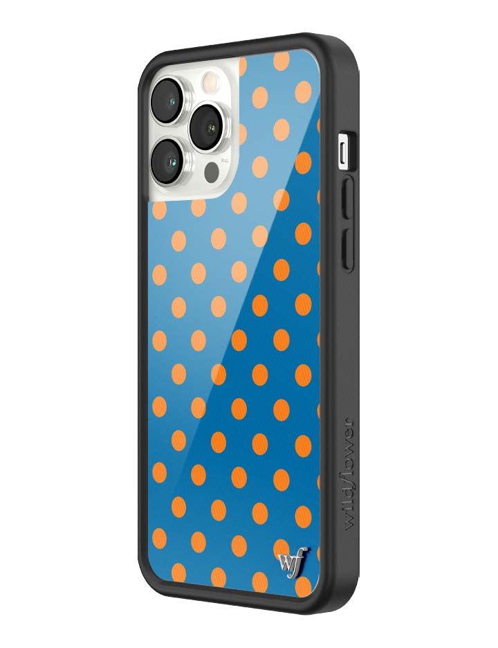 Wildflower iPhone case 13 Pro Max Polka Dot | Blue and Orange Cute