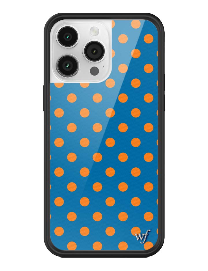 Wildflower iPhone case 14 Pro Max Polka Dot | Blue and Orange Cute