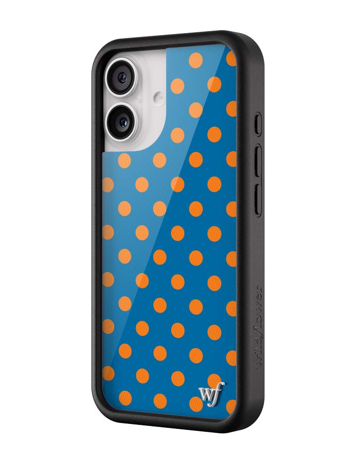 Wildflower iPhone case 17 Polka Dot | Blue and Orange Cute