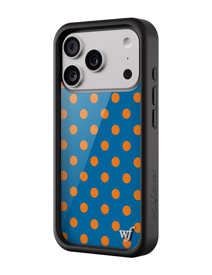 Wildflower iPhone case 17 Pro Polka Dot | Blue and Orange Cute