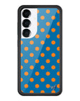 Wildflower Galaxy S25 case Polka Dot Blue and Orange Cute
