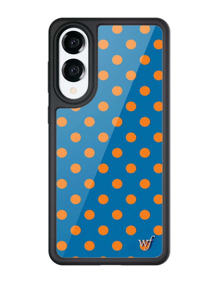 Wildflower Galaxy S25 case Edge Polka Dot Blue and Orange Cute