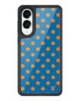 Wildflower Galaxy S25 case Edge Polka Dot Blue and Orange Cute