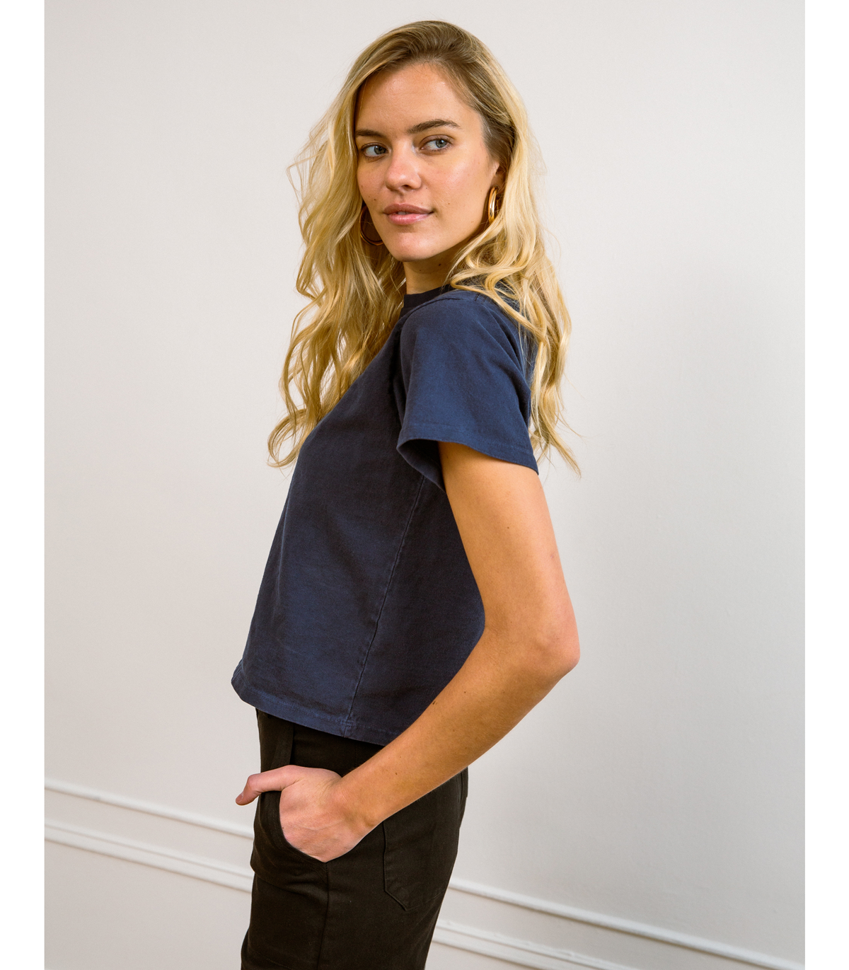 Loup - Hutton Boxy Fitted Tee - Navy -