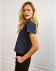 Hutton Boxy Fitted Tee - Navy