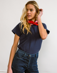 Hutton Boxy Fitted Tee - Navy