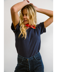 Hutton Boxy Fitted Tee - Navy